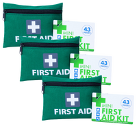 3x Mini First Aid Kit 129pcs Emergency Medical Travel Pocket Set Family Home Car Treatment