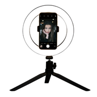 Pro Tabletop Selfie Tripod w/ 20cm LED Ring - Black