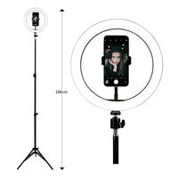 LED Selfie Ring Light with Tripod Stand & Cell Phone Holder for Live Stream/Makeup