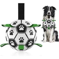 Dog Soccer Ball w/Grab Tabs Interactive Pet Dog Toy Football 