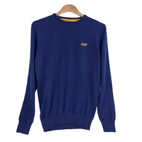 Parrafin Industries Round Neck Knit Pullover Knitted Jumper Top Long Sleeve - Marine
