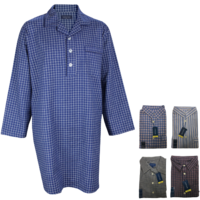 CONTARE Men's Flannelette NIGHT SHIRT 100% COTTON Pyjamas PJs Sleepwear Nightie