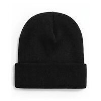 PLAIN BEANIE Unisex Mens Womens Winter Warm Hat Ski Cap Knit One Size - Black
