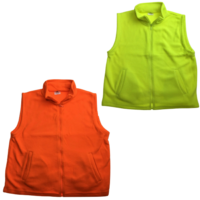 PLAIN HI VIS Polar Fleece Vest Full Zip Safety Workwear High Visibility Fleecy