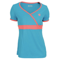Lotto Womens Noa Tennis Shirt Top T-Shirt Performance - Java/Fluro Pink