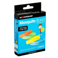 Mozzigear Mosquito Kids Wrist Band Repellent Camping Hiking Non-Toxic Childrens 2pk