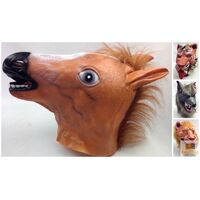 Animal Head Face Mask Halloween Latex Rubber Costume Party Horse Tiger Lion Wolf