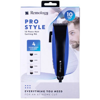 Pro Style 10pc Home Hair Cutting Clipper Kit with 4 Comb Guides