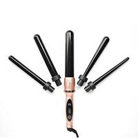 H2D X5 Professional Curling Wand Styling Set Curler w Mat Glove & Clips - Rose Gold