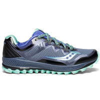 Saucony Womens Peregrine 8 Sneakers Runners Running Shoes - Green/Violet/Aqua