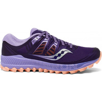 Saucony Womens Peregrine ISO Sneakers Runners Running Shoes - Purple/Peach