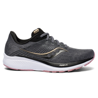Saucony Womens Guide 14 Shoes Athletic Runners Sneakers Running - Charcoal/Rose