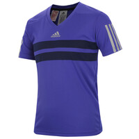 Adidas Boy's Andy Murray Barricade T-Shirt Purple V-Neck Tee Sports Athletic