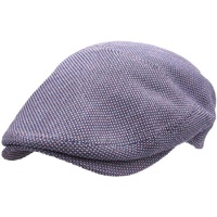 Herman Mens Made In Italy Flat Cap Ivy Pure Mulberry - Navy