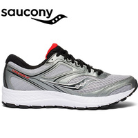 Saucony Mens Cohesion 12 Versafoam Sneakers Runners Running Shoes - Silver/Red