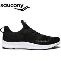 Saucony Mens STRETCH N GO BREEZE Memory Foam Sneakers Runners Shoes - Black