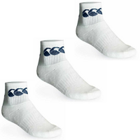 3pk CCC CANTERBURY Cotton Sport Socks Crew Pack - White/Navy