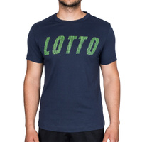 Lotto Men's L73 Logo Tee Shirt Sports Tennis Training - Navy/Yellow