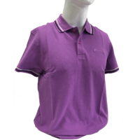 Lotto Mens Polo Shirt L73 PQ Short Sleeve Cotton Italian Sport Style Violet/Navy