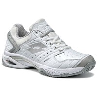 Lotto Women's Raptor Clay Leather Tennis Shoes En Tout Cas  - White/Grey/Silver