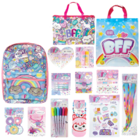 BFF Kids Girls Showbag w Backpack Show Bag Girls - Stationery, Stickers, Socks & More