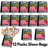 12x Mega Fizz 25pc Jumbo Kids Showbag Candy Confectionery Show Bag Official Gift