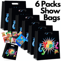 6x Mega Fizz 25pc Jumbo Kids Showbag Candy Confectionery Show Bag Official Gift