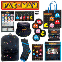 Pac Man Kids Showbag w Backpack Hat Coaster Cooler Bag Keyring Sticker Wristband