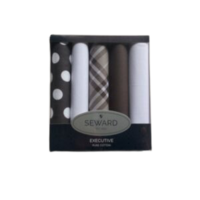 6x EXECUTIVE SEWARD Men's Handkerchiefs 100% Cotton Fine Quality GIFT BOX
