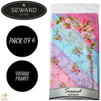 6x SEWARD Ladies Floral Handkerchiefs Womens 100% COTTON Womens Mix Hanky