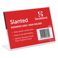 Sandleford Stationery Slanted Business Card Sign Holder - 90mm x 33mm x 60mm
