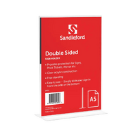 Sandleford A5 Double-Sided T-Shape Sign Holder Portrait W14.8cm x D8cm x H21cm