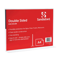 Sandleford A4 Double-sided T-Shape Sign Holder Landscape W29.7cm x D7.8 x H21cm