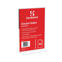 Sandleford A6 Double-sided T-Shape Sign Holder Portrait W10.6cm x D4cm x H15.2cm