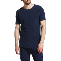 Mens Thermal Short Sleeve Top Microfleece Baselayer Underwear T Shirt - Navy