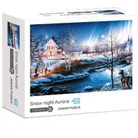 1000pcs Snow Night Aurora Sea Jigsaw Puzzle 70cm x 50cm Art 