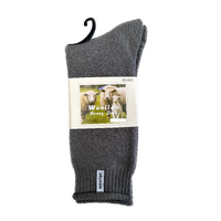 1 Pair Premium Mens Wool Heavy Duty Thick Work Socks Cushion Woolen - Grey