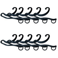 10x Socks Hangers Plastic Sock Hook Retail Display Front Hang Bulk - Black