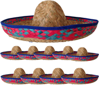 10x Mexican SOMBRERO Fancy Dress Straw Party Costume Hat Cap Spanish BULK
