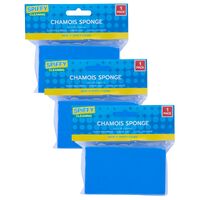 3x Chamois Detailing Sponge Super Absorbent for Home/Kitchen/Car (120 x 70 x 30mm)