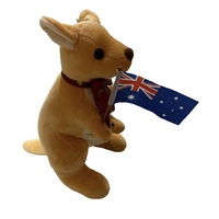 Kangaroo Stuffed Animal With Australian Flag 28cm Plush Souvenir Australia Day