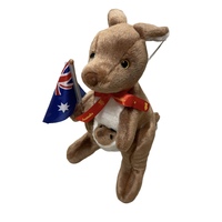 Kangaroo Stuffed Animal With Australian Flag 33cm Plush Souvenir Australia Day