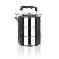 Stackable 3-Tier Stainless Steel Lunch Bento Box Tiffin - 23cm x 15cm