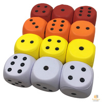 12x Multi Coloured STRESS DICE Hand Relief Squeeze Toy Reliever Antistress Soft