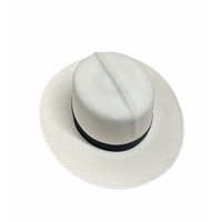 Hand Woven Grade 8 Panama Cooler Fedora Hat Summer Breathable Waterproof - Natural
