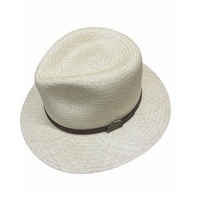 Hand Woven Panama Cooler Hat Summer Fedora Uncrushable Waterproof - Tan