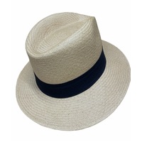 Hand Woven Panama Cooler Outback Hat Summer Breathable Waterproof - Tan