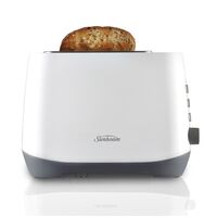Sunbeam Quantum Plus Toaster 2 Slice Slot Reheat Bread Bagels Crum Tray - White