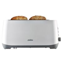 Sunbeam Quantum Plus Reheat Bread Browning Crumb Tray 4 Slice Toaster - White