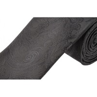 Formalities Premium Tapestry Slim Skinny Tie Paisley - Black - 5cm Wide